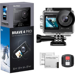 Akaso Brave 4 Pro Kit Action Camera 4K Ultra HD με Οθόνη 2" Μαύρη