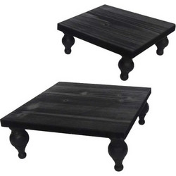 Artekko Woody Riser Μαύρα Ξύλινα Πλατό Σερβιρίσματος (30x30x11)cm 2pcs