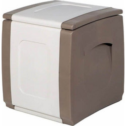 Μπαούλο Αποθήκευσης Εξωτερικού Χώρου Strong Box Compact Πλαστικό 100lt Μπεζ / Λευκό Μ50xΠ54xΥ57εκ