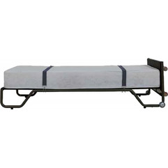 Kρεβάτι Εxtra bed πανελ μελαμίνης & σίδερο (χωρίς στρώμα, χωρίς ιμάντες) 205x100x55cm, Evinoks (1 ΤΕΜ)