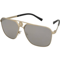 Versace VE 2238 1252/6G Ανδρικά Γυαλιά Ηλίου Τετράγωνα Κοκάλινα Μεταλλικά Χρυσά με Γκρι Polarized Φακό
