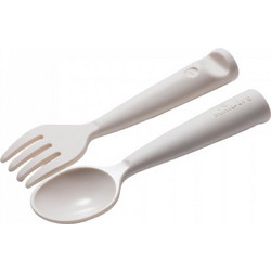 Miniware Des.10 Σετ Βρεφικό Πιρούνι & Κουτάλι Βιοδιασπώμενο 12m+ Γκρι 2τμχ