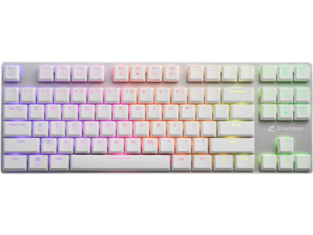 Sharkoon PureWriter TKL Μηχανικό Gaming Πληκτρολόγιο TenKeyLess με Kailh Red Διακόπτες RGB White