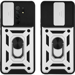 Sonique Ring Armor CamPro Θήκη Xiaomi Redmi 9 Silver