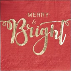 Χαρτοπετσέτες Merry And Bright 16,5 x 16,5 cm Ginger Ray (20 Τεμάχια)