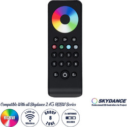 71574 RS8 SKYDANCE Ασύρματο Χειριστήριο Αφής RF 2.4Ghz 8 Group για όλα τα RGB/RGBW SKYDANCE Controller DC 3V 2 x AAA - IP20 Μαύρο Μ14 x Π5 x Υ1.9cm