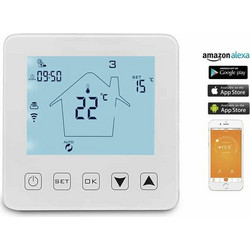 HYSEN Έξυπνος Θερμοστάτης καλοριφέρ Smart WiFi & Internet control Hysen HY08WW-4WIFI H Edition
