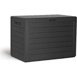 PROSPERPLAST Μπαούλο Αποθήκευσης Woodebox Ανθρακί 190lt (MBWL190-S433)