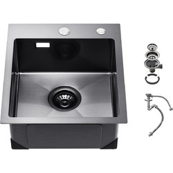 Vevor QRSSCTSPDC40Y87XBV0 Ένθετος Νεροχύτης Inox Μαύρος 40x45cm