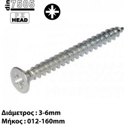 HELIX ΝΟΒΟΠΑΝΟΒΙΔΑ PZ 3,0-6,0mm & ΜΗΚΟΣ 12-50mm PZ ΦΡΕΖΑΤΗ ΓΑΛΒΑΝΙΖΕ DIN7505 (/100 ΤΕΜ)
