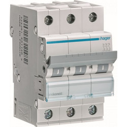 Hager Αυτόματη Ασφάλεια 16Α Καμπύλης C 6KA 3P (MCN316)