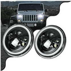 Φλας Led 12V για Jeep Wrangler 7'' Πορτοκαλί και Ψυχρό Λευκό 2τμχ