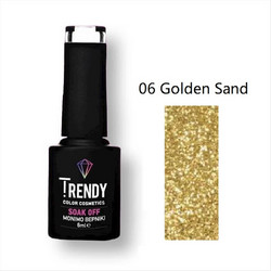 Trendy Soak Off 06 Golden Sand Glitter Ημιμόνιμο Βερνίκι Νυχιών 6ml