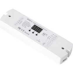 GLOBOSTAR(R) 73146 SKYDANCE D4C-L FLUX CC Controller / Decoder 4CH DC 12-48V σε DC 3-45V 4x350-1200mA 4A 216W Max IP20 - DMX512/RDM + 250-16000Hz PWM + Linear/Logarithmic Dimming Curve + Stand-alone M
