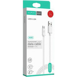 XIPIN LX05 Regular USB 2.0 to micro USB Cable Λευκό 2.2m (DRI0200LX05-2.2M)