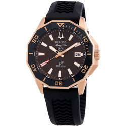 Bulova Marine Star Ανδρικό Ρολόι με Μαύρο Καουτσούκ Λουράκι 98B421