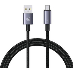 USAMS Καλώδιο USB σε Micro-USB 2A 1,2m Γρήγορη φόρτιση ατσάλινο/οξειδωμένο
