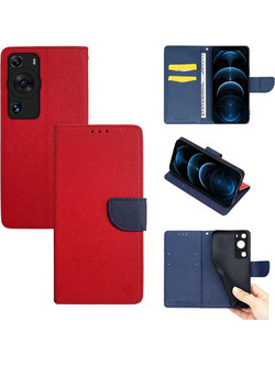 Sonique Trend Wallet Red / Dark Blue (Huawei P60 Pro)