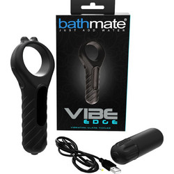 Bathmate Vibe Edge Δαχτυλίδι Πέους Σιλικόνης με Δόνηση 5.3cm Μαύρο