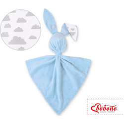 Cuddly rabbit double-sided - clouds gray/blau