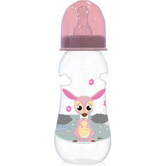 Lorelli Πλαστικό Μπιμπερό με Θηλή Σιλικόνης 0m+ Little Bunnysh Blush Pink 250ml