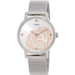 Timex Γυναικείο Ρολόι με Ασημί Μεταλλικό Μπρασελέ TW2U98200