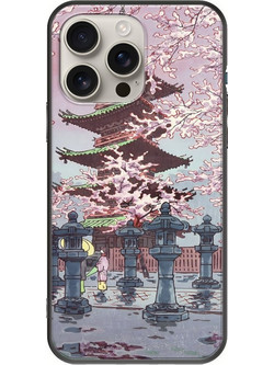 Θήκη Ukiyo-e - Cherry Blossom iPhone 16 Pro Black TPU (Μαύρη Σιλικόνη)