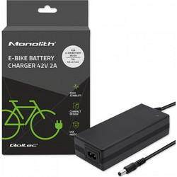 Qoltec 50760 Charger for e-bike batteries 36V | 42V | 2A | 5.5*2.1