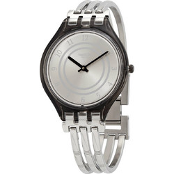 Swatch Skinbar Γυναικείο Ρολόι με Ασημί Μεταλλικό Μπρασελέ SVOM105B