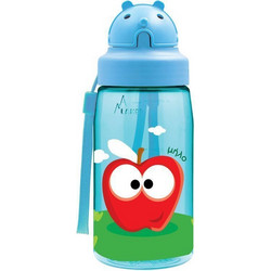 Laken Κεράσι/Μήλο Oby Παιδικό Μπουκάλι Πλαστικό BPA Free με Καλαμάκι Γαλάζιο 450ml