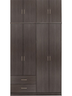 HomeMarkt Τετράφυλλη Ντουλάπα Ρούχων με Πατάρι Zebrano 120x42x241cm HM11046.01