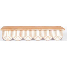 ΡΑΦΙΕΡΑ , ΞΥΛΙΝΗ, ΦΥΣΙΚΟ ΧΡΩΜΑ ΜΕ ΛΕΥΚΟ, 60x13x12cm - 750-30016