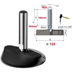 TeCom 45/7142 Γαλβανιζέ πέλμα βάσης O124 M20