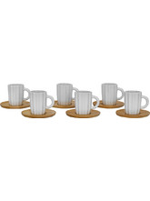 CACTUS ΚΟΥΠΑ ESPRESSO ΣΕΤ 6 ΤΜΧ ΠΟΡΣΕΛΑΝΗ BAMBOO ΛΕΥΚΟ ΦΥΣΙΚΟ 26 5x22xH6cm c492456