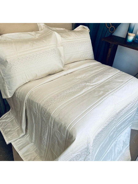 ΝΥΦΙΚΟ ΚΟΥΒΡΛΙ ΜΕΤΑΞΙ ΜΕ SWAROVSKI 230*240 ΜΕ 2 ΜΑΞΙΛΑΡΟΘΗΚΕΣ