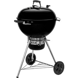Weber Master Touch Premium Black Ανοξείδωτη Ψησταριά Κάρβουνου Στρογγυλή με Καπάκι και Ρόδες Επιφάνειας 57cm E-5750