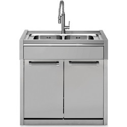 Μονάδα διπλού νεροχύτη 90cm με δύο ντουλάπια inox SWING G9C-L2-SS Steel