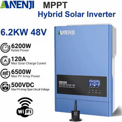 Hybrid Solar Inverter MPPT 6.2KW 48V WiFi ANENJi ANJ-6200W Pure Sine Wave - Υβριδικός Inverter Καθαρού Ημιτόνου