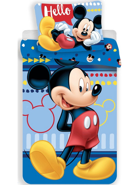 Disney Mickey Hello Bedding Set 140x200cm, 70x90 cm