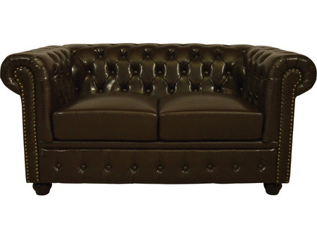 HomeMarkt Chesterfield Διθέσιος Καναπές από Δερματίνη 155x90x73cm HM3010.01