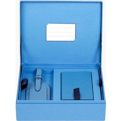 Smythson Travel Gift Box Set Nile Blue