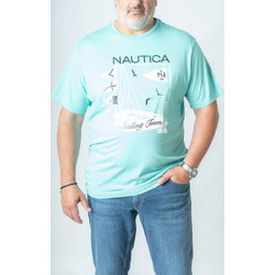 T-SHIRT K/M NAUTICA ΒΑΜΒΑΚΕΡΟ ΜΕ ΣΤΑΜΠΑ ΤΟ BRAND - ΒΕΡΑΜΑΝ