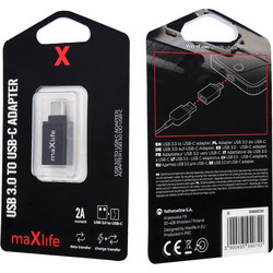 Maxlife Αντάπτορας USB 3.0 σε USB-C σε γκρι χρώμα