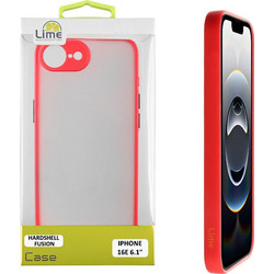 Lime Successories Lime Θηκη Iphone 16E 6.1'' Hardshell Fusion Full Camera Protection Red With Black KEYS