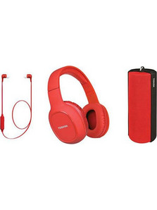 Toshiba HSP-3P19R Combo Pack Ασύρματα Bluetooth Ακουστικά On Ear Κόκκινα