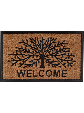 Πατάκι - Χαλάκι Εξώπορτας Καφέ Welcome Δέντρο της Ζωής 75x45cm