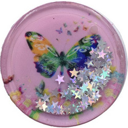 PopSocket με Σχέδιο Πεταλούδα Με Ασημί Αστεράκια