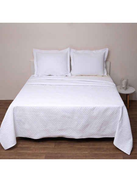 Κουβέρτα Polycotton Δήλος White Viopros Ημίδιπλο 170x260cm Βαμβάκι-Πολυέστερ