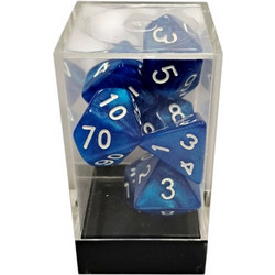 Κάισσα - Marble Blue/White Polyhedral 7-Die Set