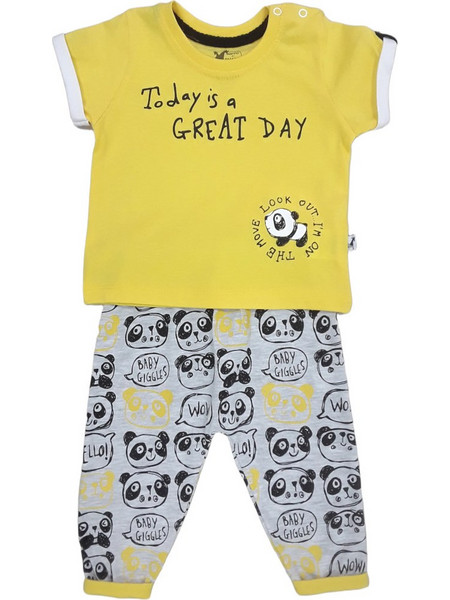 Μπλουζάκι Κοντομάνικο με Παντελονάκι Yellow Great Day 8010286